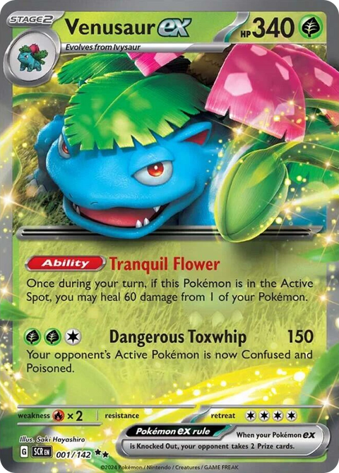 Venusaur ex 1 Stellar Crown Pokémon card