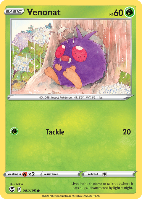 Venonat 1 Silver Tempest Pokémon card