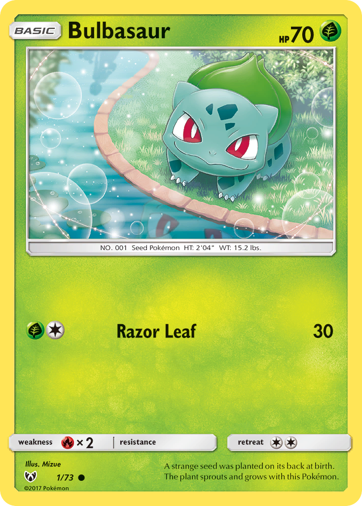 Bulbasaur 1 Shining Legends Pokémon card