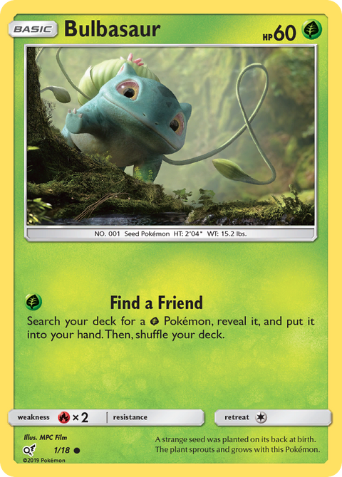 Bulbasaur 1 Detective Pikachu Pokémon card