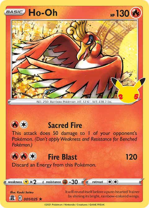 Ho-Oh 1 Celebrations Pokémon card