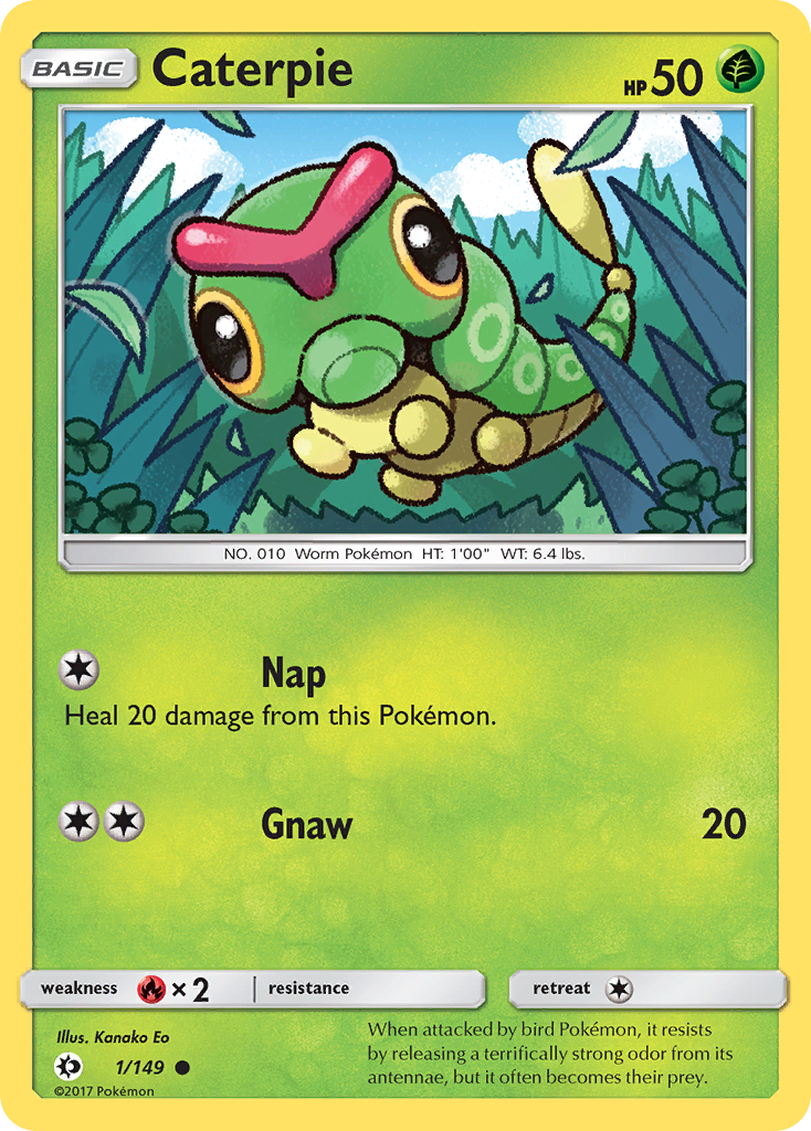 Caterpie 1 Sun & Moon Pokémon card