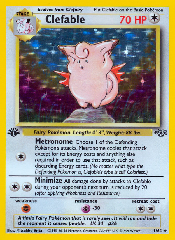 Clefable 1 Jungle Pokémon card