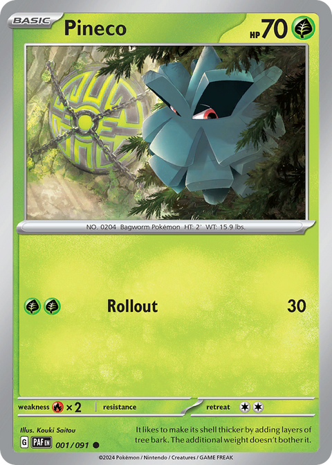 Pineco 1 Paldean Fates Pokémon card