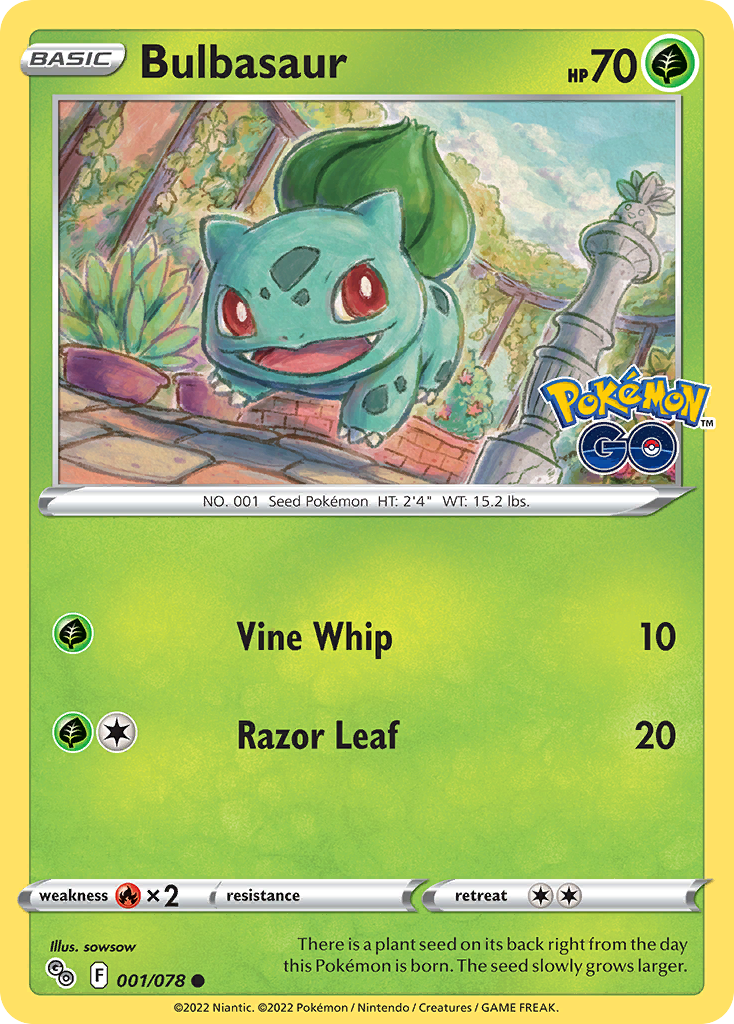Bulbasaur 1 Pokémon GO Pokémon card