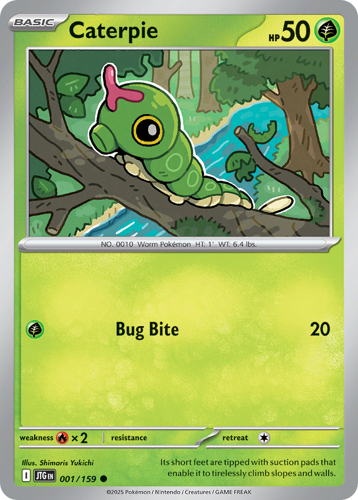 Caterpie 1 Journey Together Pokémon card
