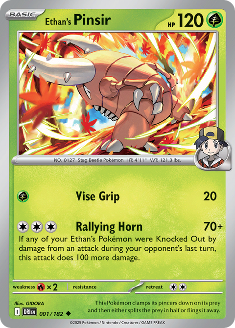 Ethan's Pinsir 1 Destined Rivals Pokémon card