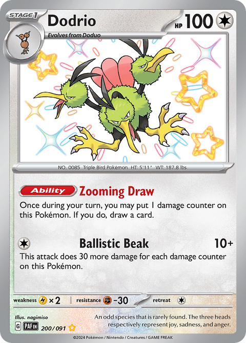 Dodrio 200 Paldean Fates Pokémon card