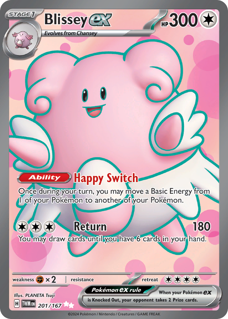 Blissey ex 201 Twilight Masquerade Pokémon card