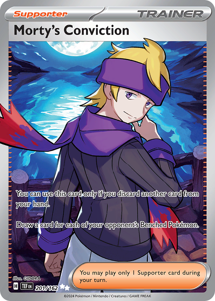 Morty's Conviction 201 Temporal Forces Pokémon card