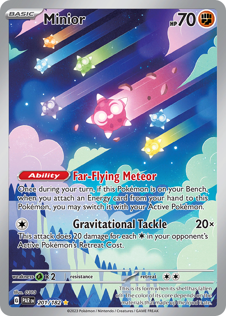 Minior 201 Paradox Rift Pokémon card