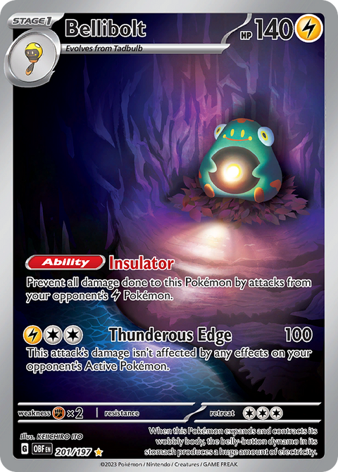 Bellibolt 201 Obsidian Flames Pokémon card