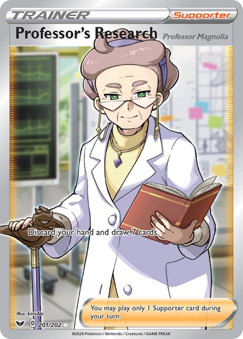 Professor's Research (Professor Magnolia) 201 Sword & Shield Pokémon card