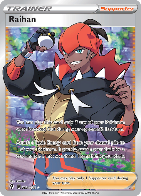 Raihan 202 Evolving Skies Pokémon card