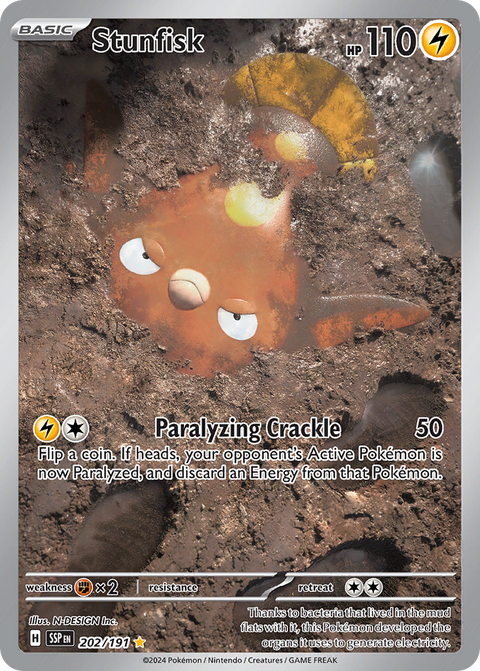 Stunfisk 202 Surging Sparks Pokémon card