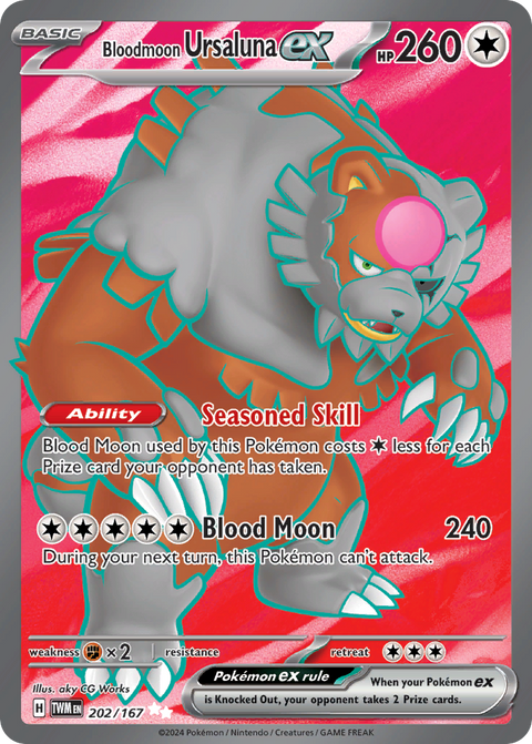 Bloodmoon Ursaluna ex 202 Twilight Masquerade Pokémon card