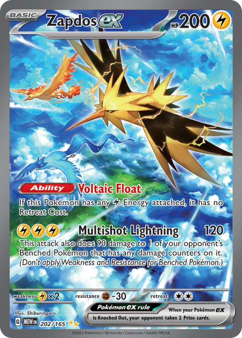 Zapdos ex 202 151 Pokémon card