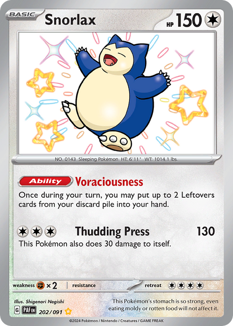 Snorlax 202 Paldean Fates Pokémon card