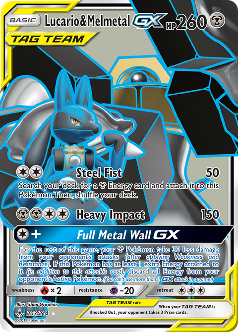 Lucario & Melmetal-GX 203 Unbroken Bonds Pokémon card
