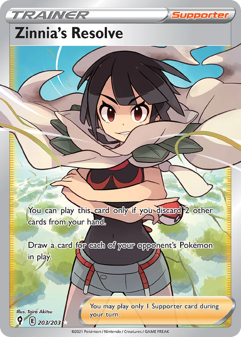 Zinnia's Resolve 203 Evolving Skies Pokémon card