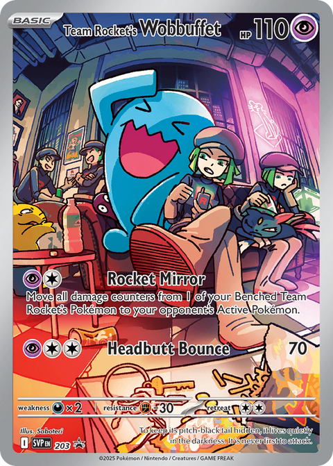 Team Rocket's Wobbuffet 203 Scarlet & Violet Black Star Promos Pokémon card