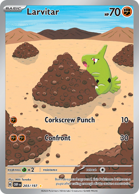 Larvitar 203 Obsidian Flames Pokémon card
