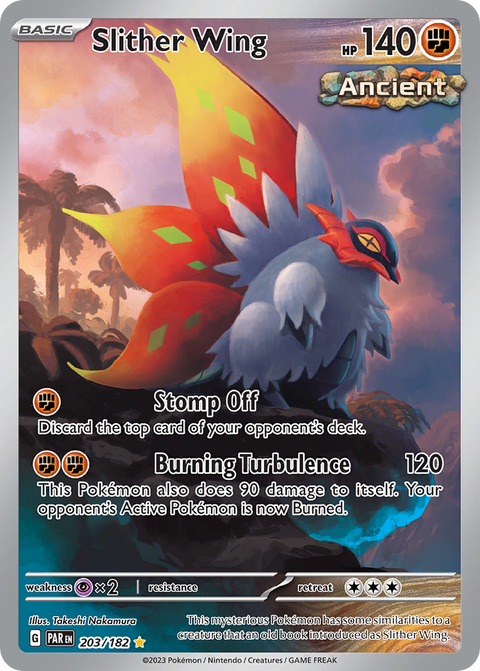 Slither Wing 203 Paradox Rift Pokémon card