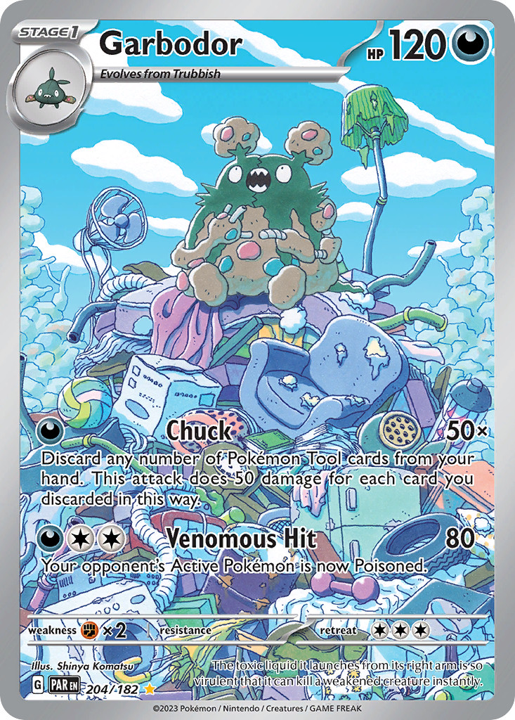 Garbodor 204 Paradox Rift Pokémon card