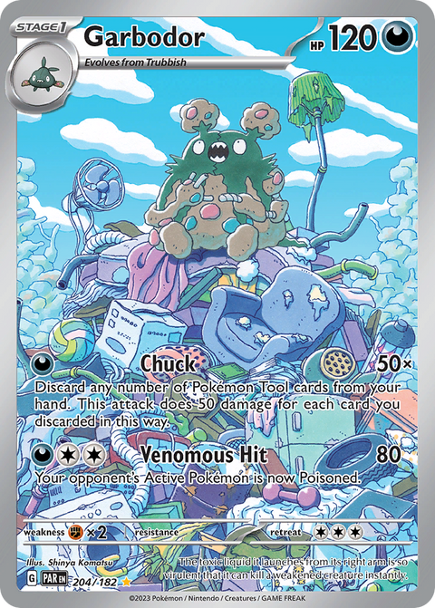 Garbodor 204 Paradox Rift Pokémon card
