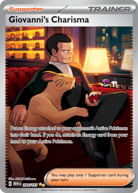 Giovanni's Charisma 204 151 Pokémon card