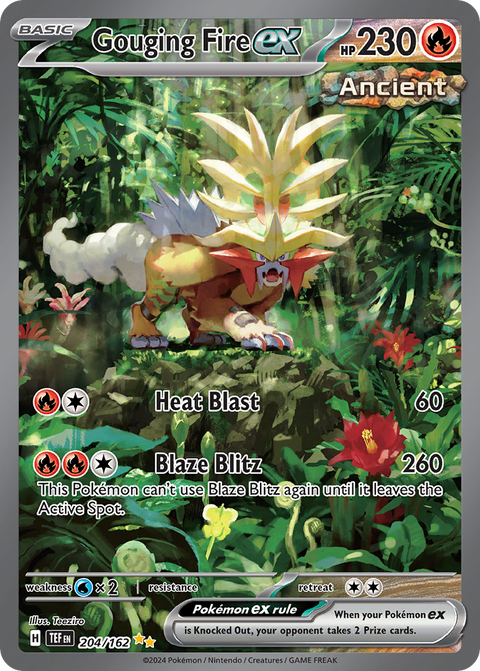 Gouging Fire ex 204 Temporal Forces Pokémon card