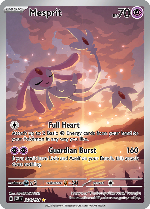 Mesprit 204 Surging Sparks Pokémon card