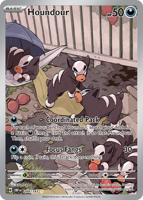 Houndour 204 Obsidian Flames Pokémon card