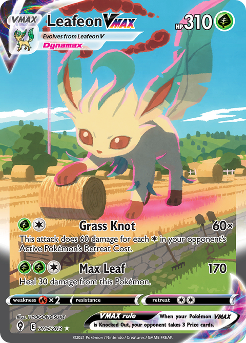 Leafeon VMAX 205 Evolving Skies Pokémon card
