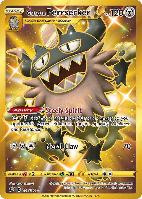 Galarian Perrserker 205 Rebel Clash Pokémon card