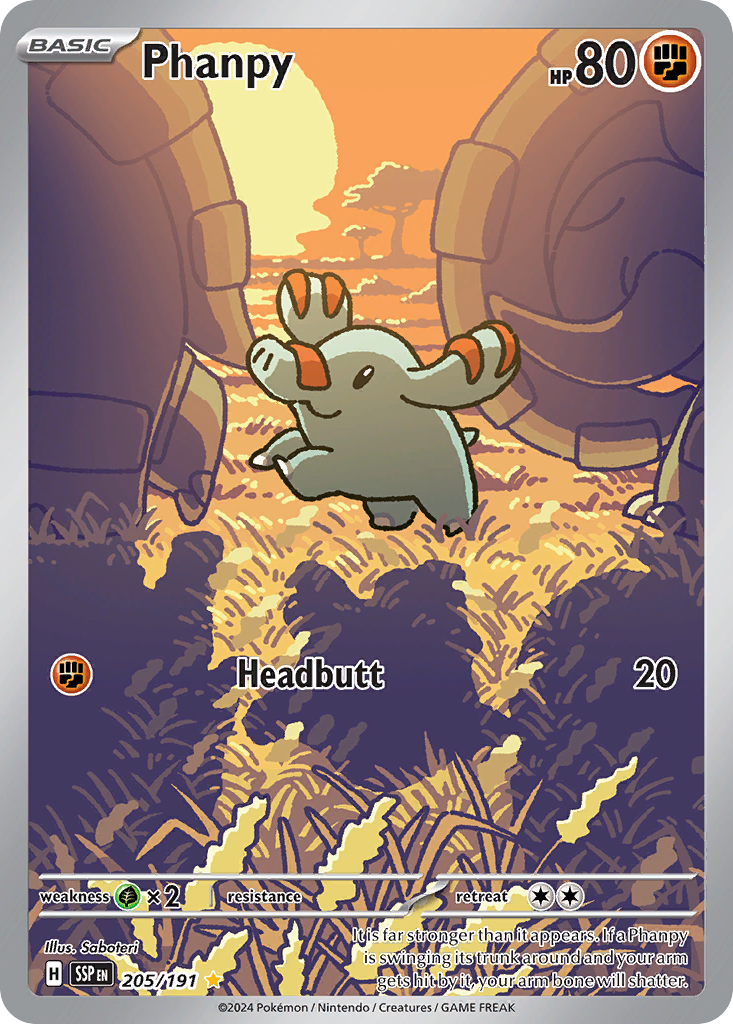 Phanpy 205 Surging Sparks Pokémon card