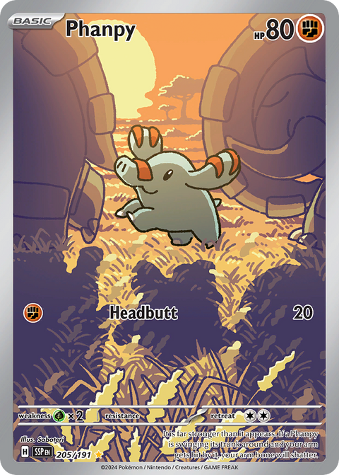 Phanpy 205 Surging Sparks Pokémon card