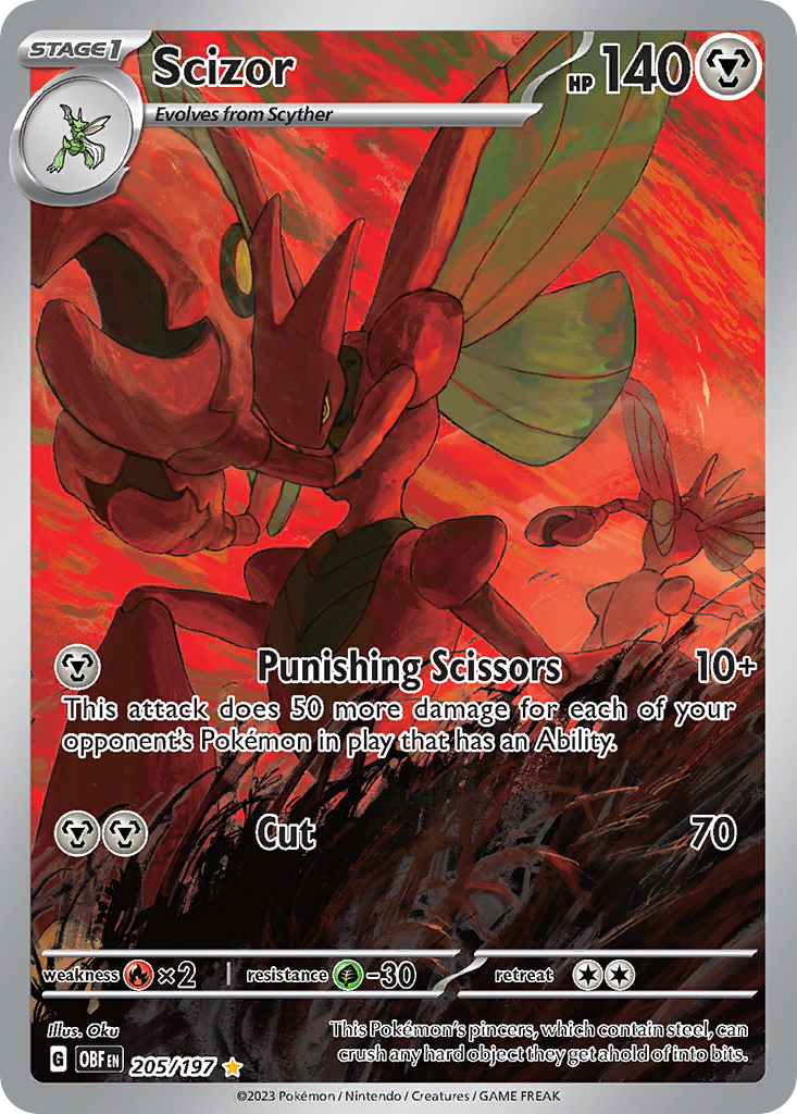 Scizor 205 Obsidian Flames Pokémon card