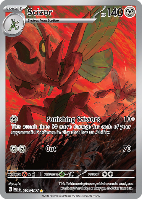 Scizor 205 Obsidian Flames Pokémon card