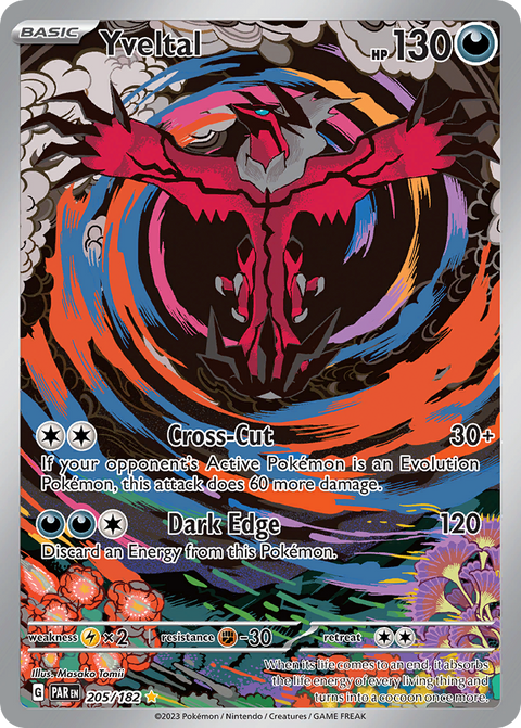 Yveltal 205 Paradox Rift Pokémon card