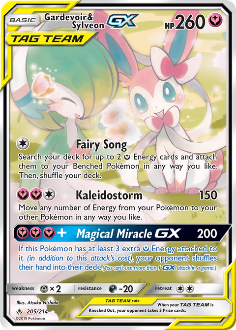 Gardevoir & Sylveon-GX 205 Unbroken Bonds Pokémon card