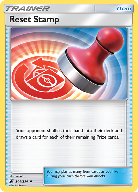 Reset Stamp 206 Unified Minds Pokémon card