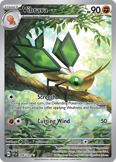 Vibrava 206 Surging Sparks Pokémon card