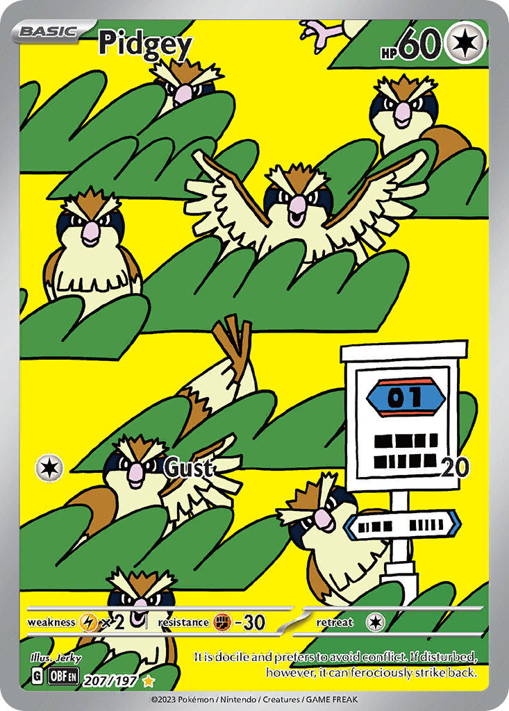Pidgey 207 Obsidian Flames Pokémon card