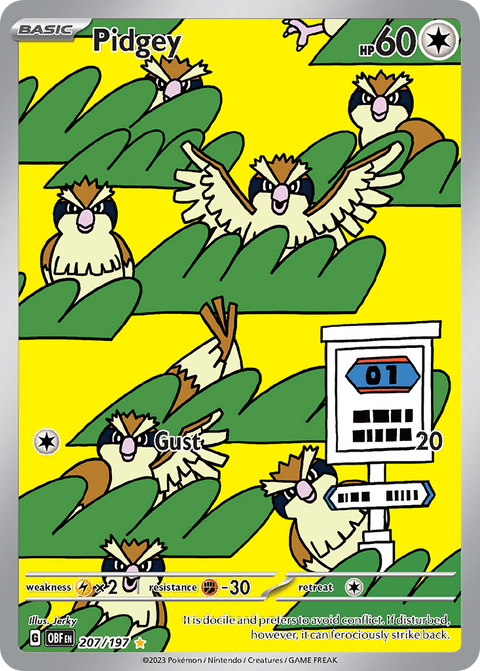 Pidgey 207 Obsidian Flames Pokémon card