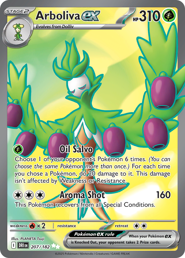 Arboliva ex 207 Destined Rivals Pokémon card