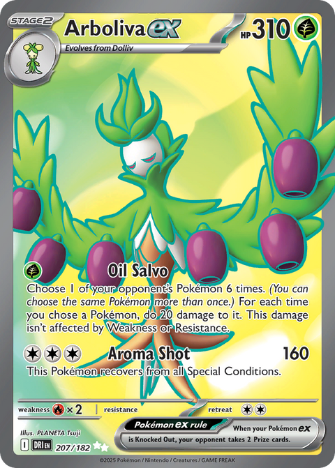 Arboliva ex 207 Destined Rivals Pokémon card