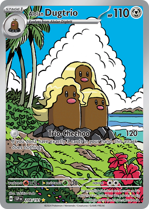 Alolan Dugtrio 208 Surging Sparks Pokémon card