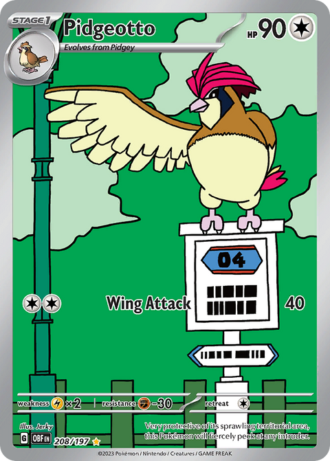 Pidgeotto 208 Obsidian Flames Pokémon card