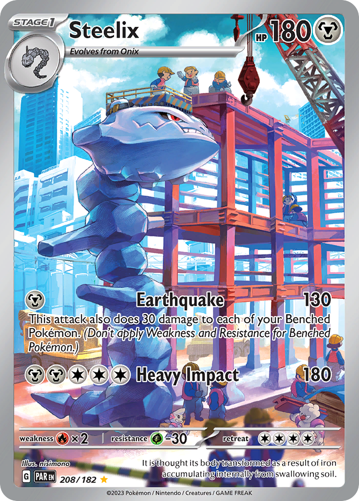 Steelix 208 Paradox Rift Pokémon card